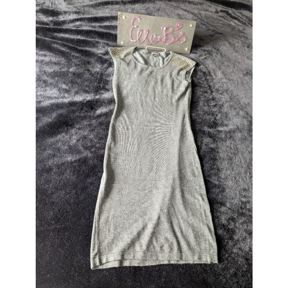 EUC Express Charcoal Gray Embellished Sweater Dress XS